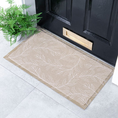 Artsy Doormats Mocha Leaf Pattern Indoor Outdoor Doormat (70 X 40Cm) from B&Q