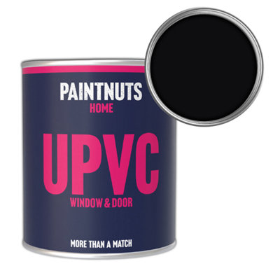 Paintnuts Upvc Window & Door Weatherproof Satin PaintJet Black (Ral9005)2.5L Tin from B&Q