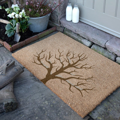 Artsy Doormats Snowy Tree Coir Doormat (90 X 60Cm) from B&Q