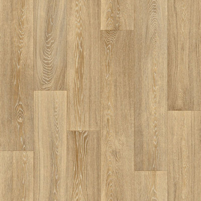  - Non Slip Brown Wood Effect Vinyl Flooring For LivingroomHallways2mm Textile Backing Vinyl Sheet-5M(16'4") X 4M(13'1")-20M²