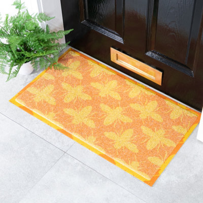 Native Natural Bee Pattern Doormat (70 X 40Cm) from B&Q