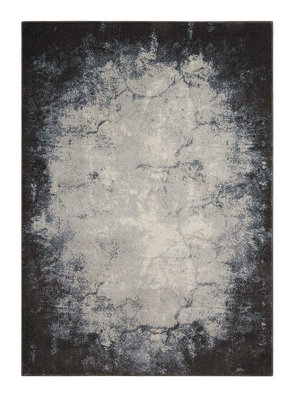 Ivory Grey RugAnti-Shed Abstract Rug With 10mm ThickModern Luxurious Rug For Bedroom& Dining Room-66 X 229Cm (Runner) from B&Q