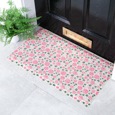Native Natural Hydrangea Pattern Doormat (70 X 40Cm) from B&Q