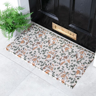 Native Natural Foxes Bush Pattern Doormat (70 X 40Cm) from B&Q