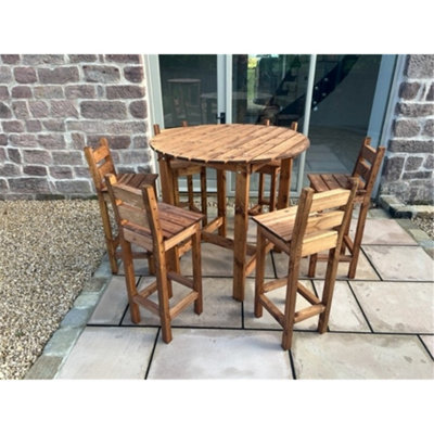 B&Q -  Traditional Deluxe Alfresco Bar Set Six Seater
