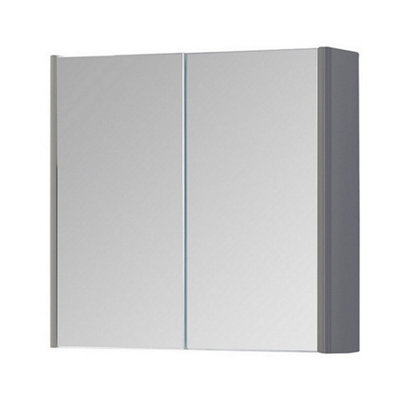 Clifton 800mm 2 Door Bathroom Mirror Cabinet- Basalt Grey- (Choice) from B&Q