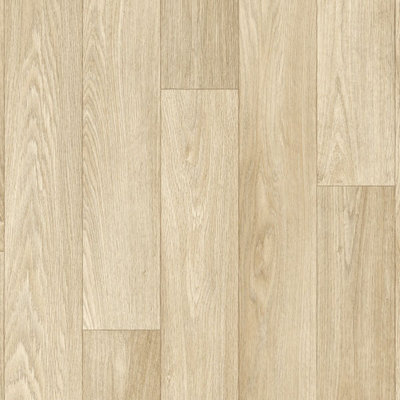  - Light Beige Wood Effect Non Slip Vinyl Flooring For LivingroomKitchen2mm Cushion Backed Vinyl Sheet-4M(13'1") X 4M(13'1")-16M²