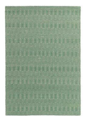 Handmade RugLuxurious Wool Rug For LivingroomEasy To Clean Geometric Rug4mm Thick Green Wool Rug-66 X 200Cm (Runner) from B&Q