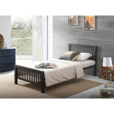 TL Beds Oriental Shaker Style Black Metal Bed FrameSingle 3Ft from B&Q