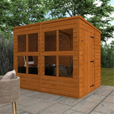 Horsforth 8 X 6 (2.38M X 1.75M) Wooden Tongue And Groove Sunroom (12mm Tongue And Groove Floor And Pent Roof) (8Ft X 6Ft) (8X6)