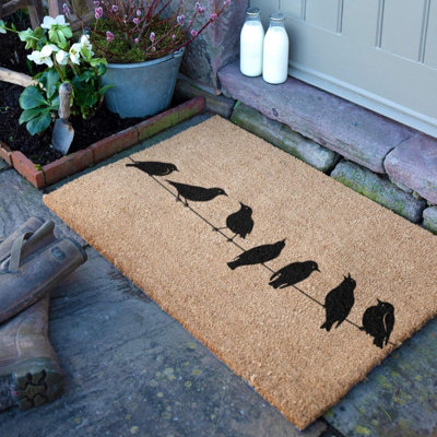 Artsy Doormats Birds On Wire Doormat (90 X 60Cm) from B&Q