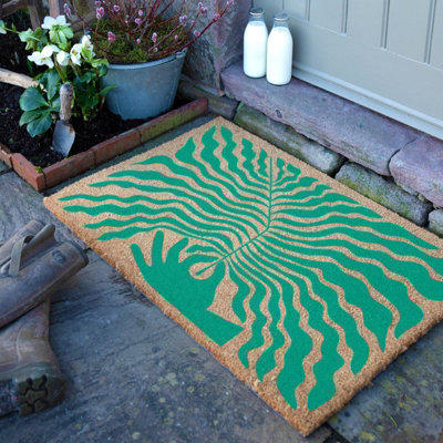 Artsy Doormats Elizabeth Olwen Hand Leaf Coir Doormat (90X60Cm) from B&Q