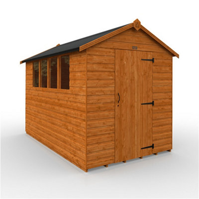 10Ft X 5Ft (2950mm X 1450mm) Horsforth Overlap Apex Shed With 4 Windows (12mm Tongue And Groove Floor And Roof)