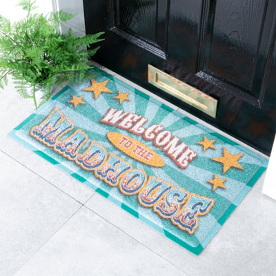 Native Natural Welcome To The Madhouse Doormat (70 X 40Cm) from B&Q