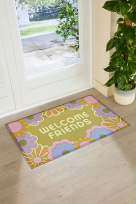 Artsy Doormats Elizabeth Olwen Welcome Friends Indoor/outdoor Doormat (90X60Cm) from B&Q