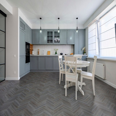  - Dorset 766D Grey Wood Effect Anti-Slip Vinyl Flooring For KitchenBathroom3.8mm Thick-2M(6'6") X 2M(6'6")-4M²