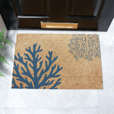 Artsy Doormats Coral Coir Doormat (60 X 40Cm) from B&Q