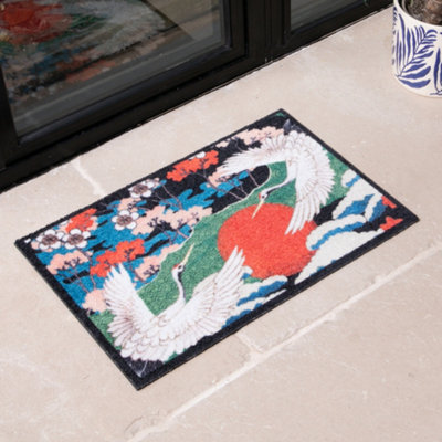 Artsy Doormats Japanese Crane Indoor Washable Doormat from B&Q