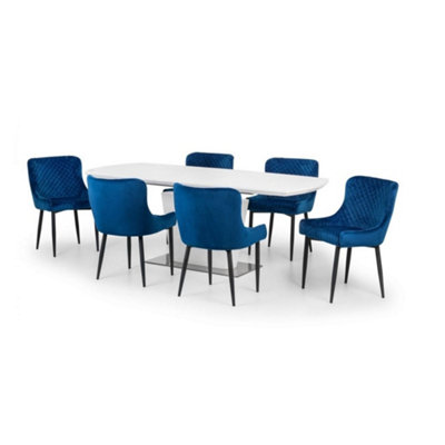 Ashfield Como And Luxe Blue Modern Dining Set from B&Q