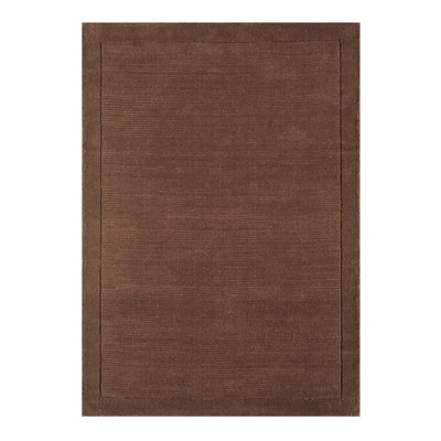 Handmade RugWool Rug For Bedroom& Living RoomEasy To Clean Plain Rug9mm Thick Chocolate Wool Rug-200Cm X 290Cm from B&Q