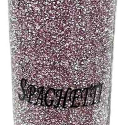 Biznest Pink Crushed Diamond Glass Spaghetti Jar Crystal Storage Pink & Silver Crystal Display Gift Home Décor from B&Q