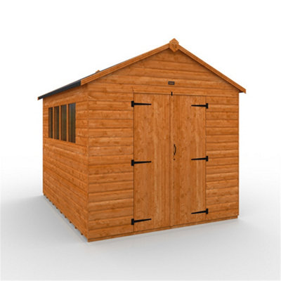 10Ft X 8Ft (2950mm X 2350mm) Horsforth Shiplap Heavyweight Workshop Shed With 4 Window (12mm Tongue And Groove Floor And Roof)