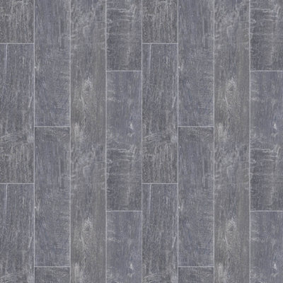  - Washed Oak 979E Grey Wood Effect Anti-Slip Vinyl Flooring For KitchenBathroom3.8mm Thick-3M(9'9") X 2M(6'6")-6M²