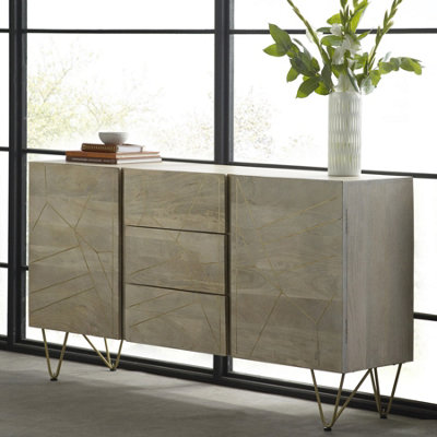 Worcester Light Gold Extra Large Sideboard 3 Drawers And 2 Doors from B&Q