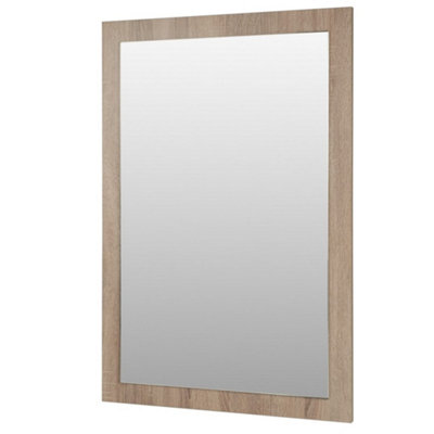 Clifton 900 X 600mm Bathroom Sonoma Oak Mirror (Central) from B&Q