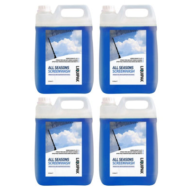 Liquipak All Seasons Screenwash Fluid Effective To Minus 5 Degree Celsius 4X5L from B&Q