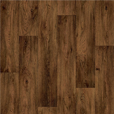 - Aged Oak 364D Brown Wood Effect Anti-Slip Vinyl Flooring For KitchenBathroom2.6mm Thick-5M(16'4") X 4M(13'1")-20M²