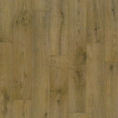  - Brown Wood Effect Vinyl Flooring For LivingroomKitchen2mm Thick Cushion Backed Vinyl Sheet-5M(16'4") X 3M(9'9")-15M²
