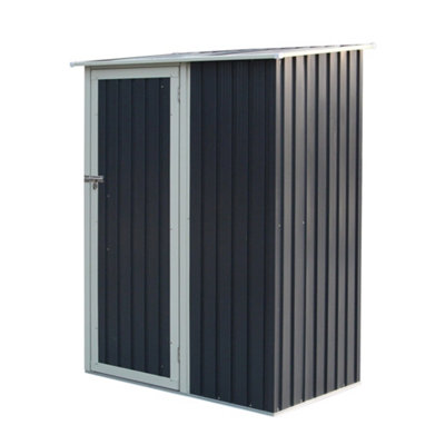 Cheshire 5 X 3 Single Door Metal Pent Shed (Dark Grey)