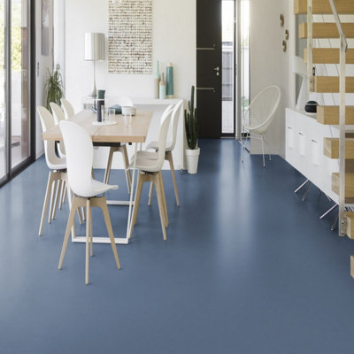 B&Q Speckled Effect Vinyl Flooring, Non-Slip Contract Commercial Vinyl Flooring With 2.0Mm Thickness-3M(9'9") X 2M(6'6")-6M² Blue