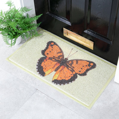 Native Natural Single Butterfly Doormat (70 X 40Cm) from B&Q
