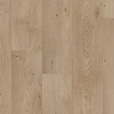 Beige Brown Wood Effect Vinyl FlooringContract Commercial Vinyl Flooring With 3.5mm Thickness-12M(39'4") X 4M(13'1")-48M² from B&Q