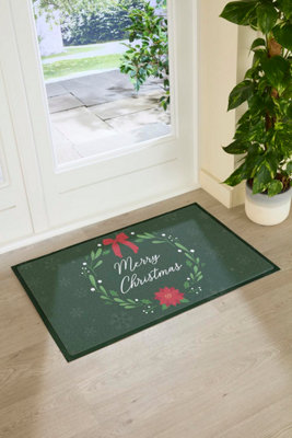 Artsy Mats Blue Check Floral Doormat - Recycled PVC - 90 x 60cm - Image 4