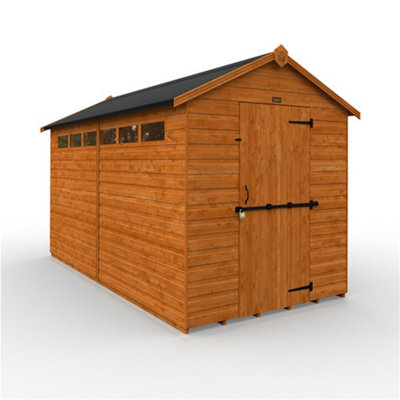 12Ft X 6Ft (3550mm X 1750mm) Horsforth Shiplap Security Apex Shed With 6 Windows (12mm Tongue And Groove Floor And Roof)