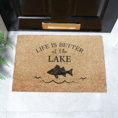 Artsy Doormats Life Is Better At The Lake Doormat (60 X 40Cm) from B&Q