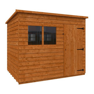 8Ft X 6Ft (2350mm X 1750mm) Horsforth Overlap Pent Shed With 2 Windows (12mm Tongue And Groove Floor And Roof)