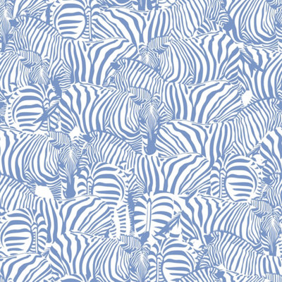 B&Q -  Eco-Friendly Blue Zebra Wallpaper