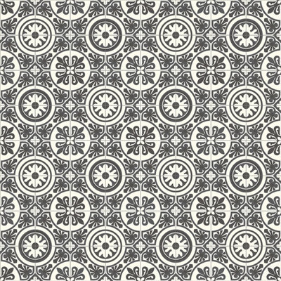  - Celtic Motif Black White Designer Effect Vinyl Flooring For Bathroom Dinning Room 1.9mm Thick -5M(16'4") X 2M(6'6")-10M²