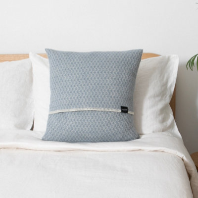 Native Natural Hoop Blue Wool Cushion 45X45Cm from B&Q