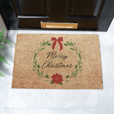 Artsy Doormats Winter Wreath Coir Doormat (60 X 40Cm) from B&Q