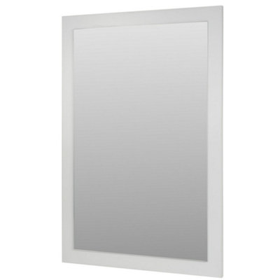 Clifton 900mm X 600mm Bathroom Mirror White Gloss (Central) from B&Q