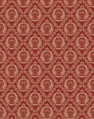 B&Q -  Eco-Friendly Red Baroque Monkey Wallpaper