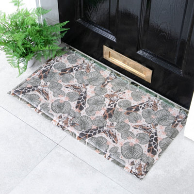 Native Natural Giraffe Leaf Doormat (70 X 40Cm) from B&Q