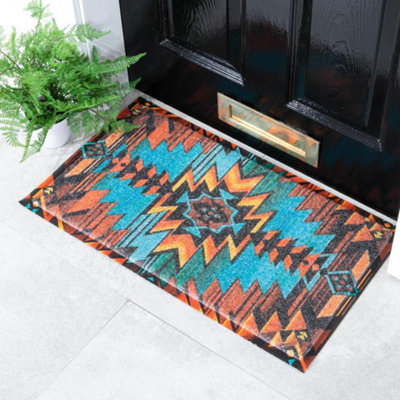 Artsy Mats Unisex Multicolor Aztec Print Heavy Duty Non-Slip Indoor Outdoor Mat 70X40cm | Size: 40 Cm X 70 Cm - Image 3