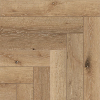 B&Q Cornh Lumber Wood Effect Click Luxury Vinyl Tile - Herringbone(8Mm Lvt), For Domestic & Commercial Use Per Pack 2.32M²