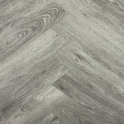 B&Q Light Estsym Storm Wood Effect Glue Down Lvt Flooring - Herringbone(2.5Mm) For Domestic & Commercial Use Per Pack 1.36M²